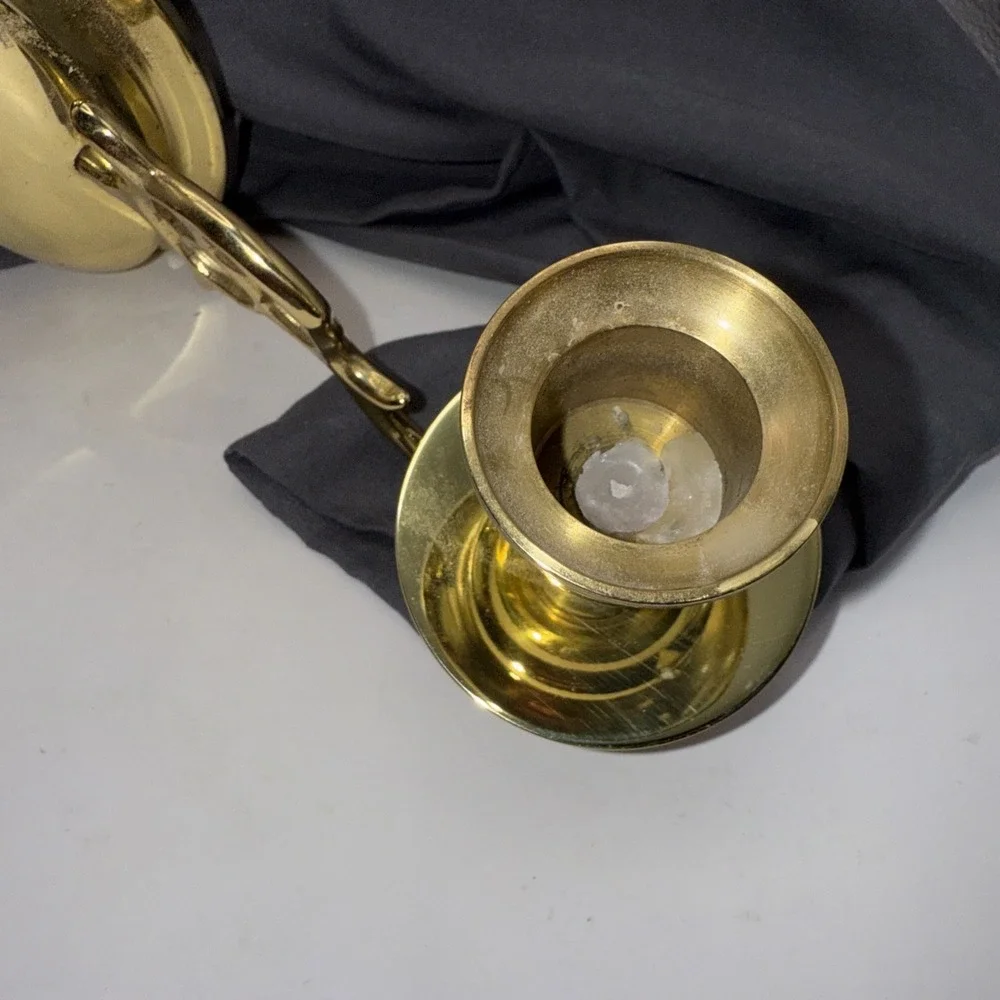 Vintage Bronze Brass Two Arm Candle Wall Sconces Double Candle Holder.